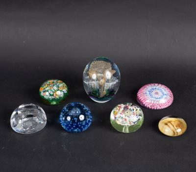 A glass paperweight, the
