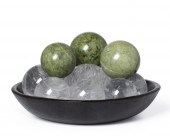 A GLASS SPHERE CENTERPIECEA gl
