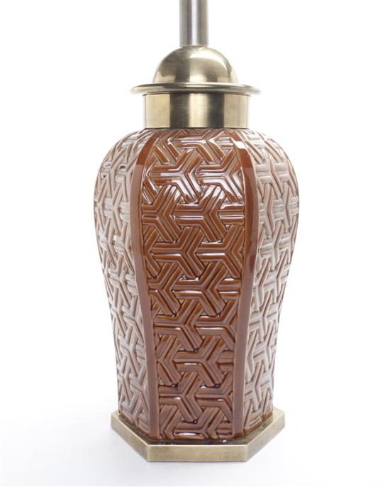 A Glazed Ceramic Table Lamp with