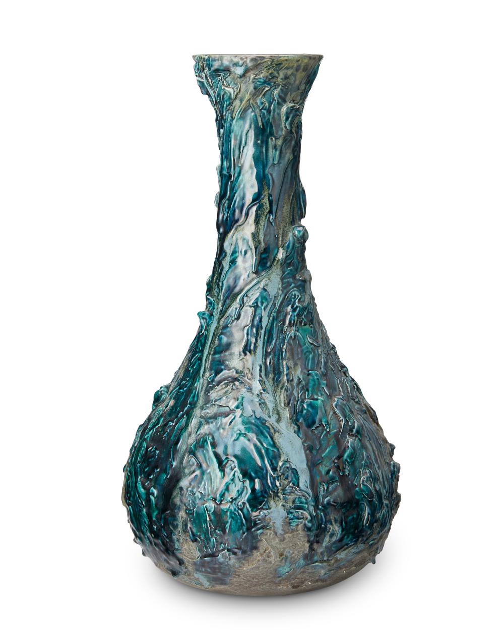 A GLAZED POTTERY VASEA glazed