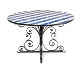 A GLAZED TILE INSET EBONIZED I