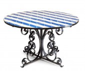 A GLAZED TILE INSET EBONIZED I
