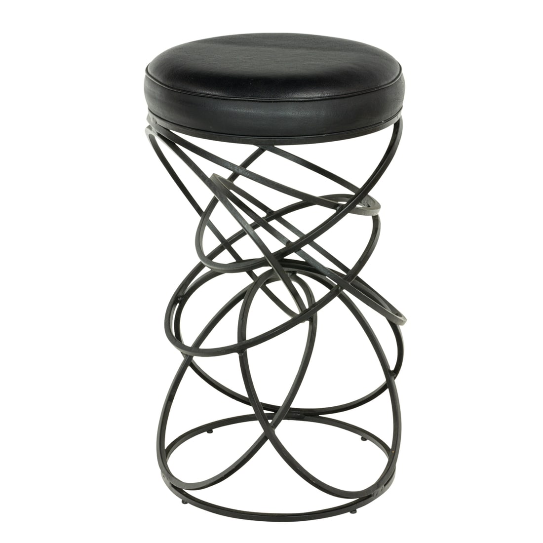 A GLOBAL VIEWS 'RING' IRON BARSTOOL