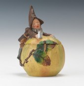 A Gnome & Apple Tobacco Jar Te