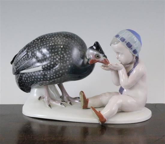A Goebel porcelain group of a child