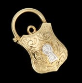 A Gold and Diamond Padlock Pen