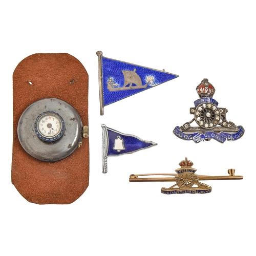 A gold and enamel Royal Artillery
