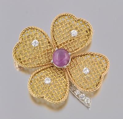 A Gold and Platinum Four Leaf