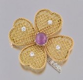 A Gold and Platinum Four Leaf