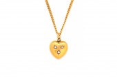 A GOLD AND SEED PEARL HEART SH