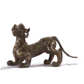A GOLD AND SILVER DECORATED BR