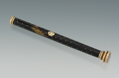 A Gold and Tortoise Pencil Holder