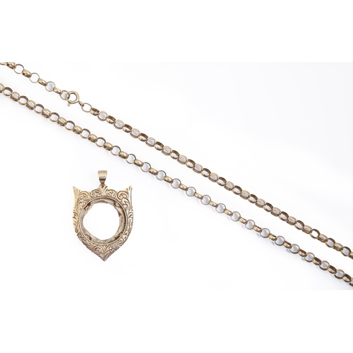 A gold belcher chain, 58cm l,