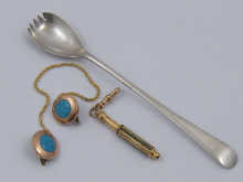A gold cased and mother of pearl