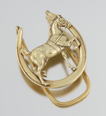A Gold Equestrian Motif Money