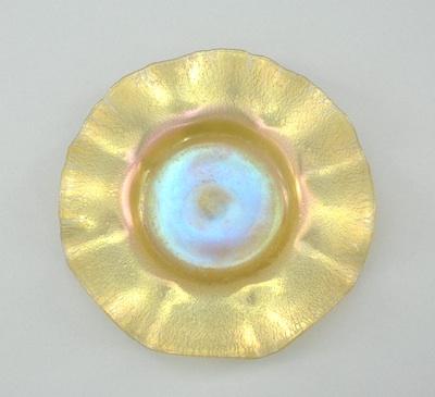 A Gold Favrile Glass Dish Marked