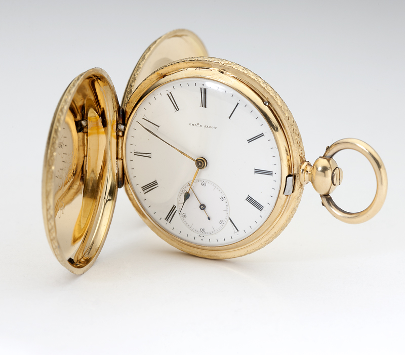 A gold hunters case pocket watch