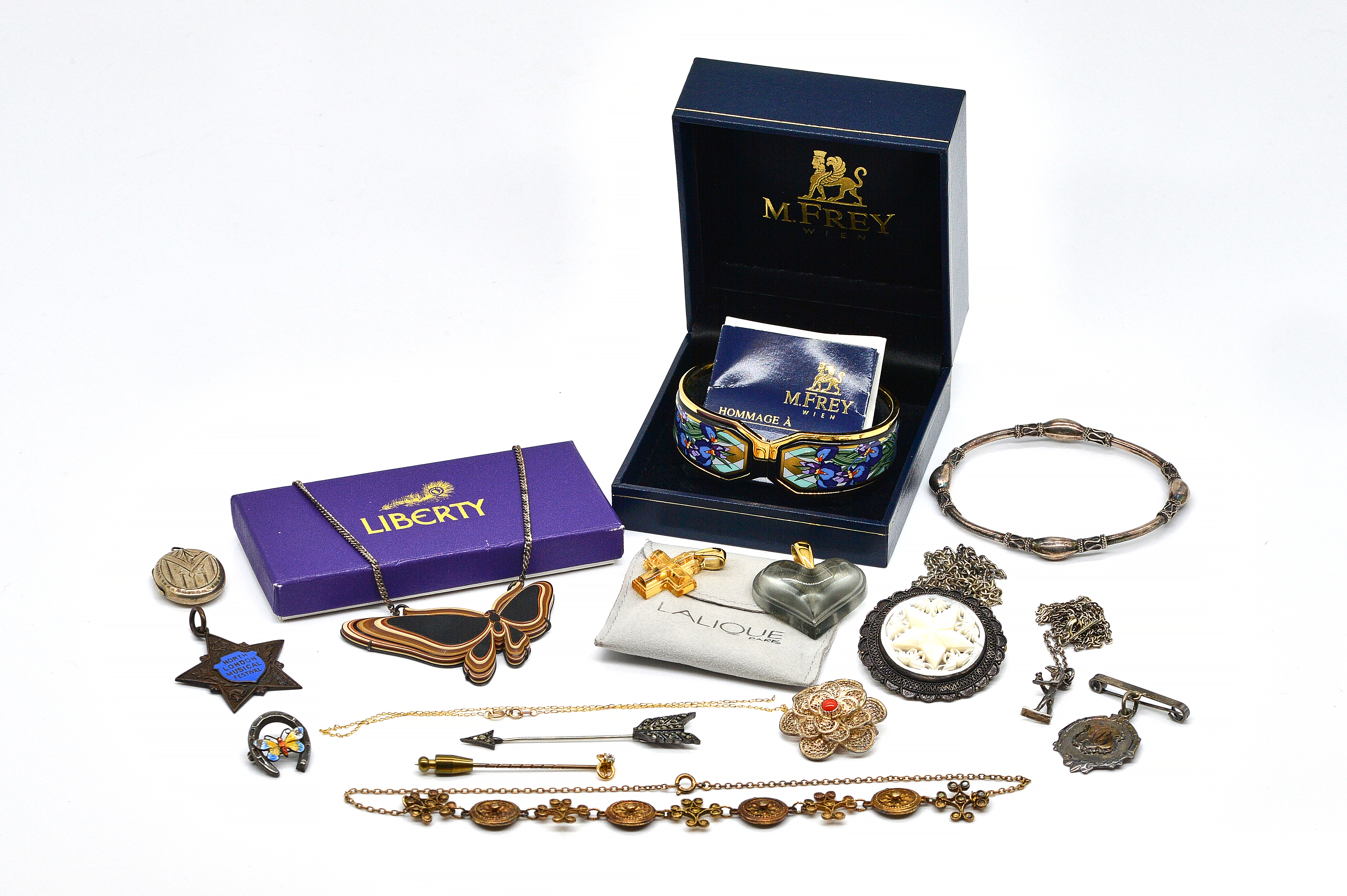 A GOLD TOPPED AND DIAMOND SET STICK