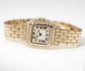A gold wristwatch Cartier ''Pa