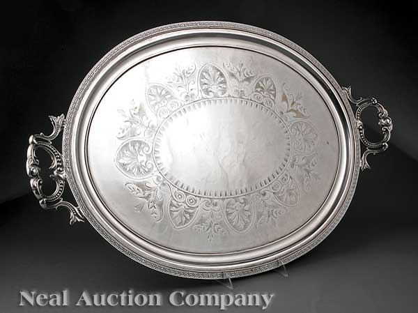 A Good Antique Silverplate Tea Tray