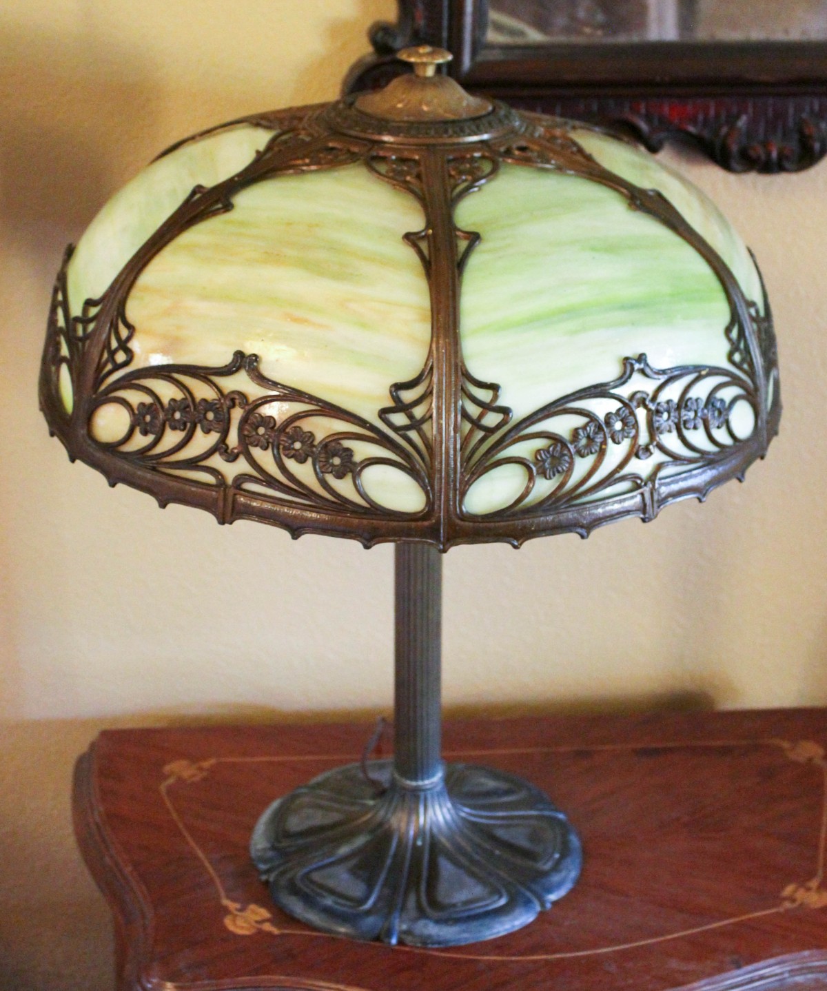 A GOOD BRADLEY & HUBBARD PANEL LAMP