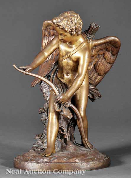 A Good Bronze Figure of Cupid Tying