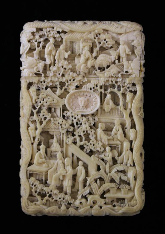 A good Chinese export ivory card