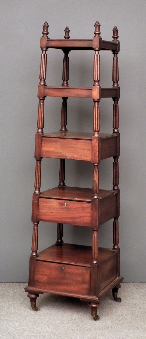 A good George IV mahogany five tier