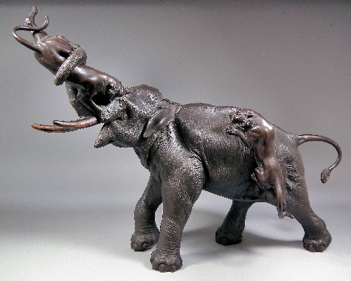 A good Japanese brown patinated and