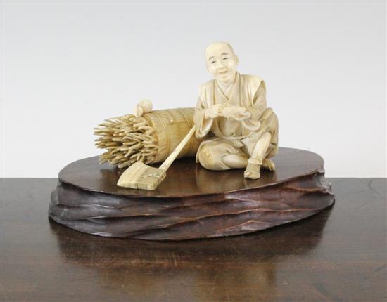 A good Japanese ivory figure of a