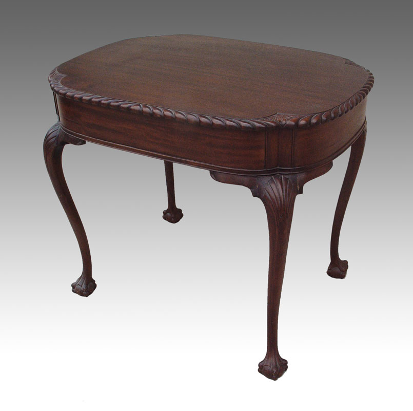 A GOOD MAHOGANY BALL AND CLAW