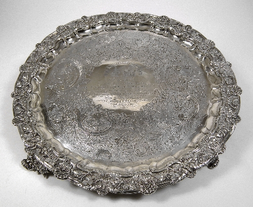 A good silver circular salver