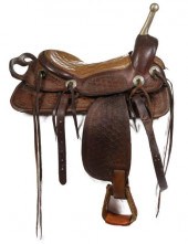A GOOD TOOLED LEATHER YOUTH TR