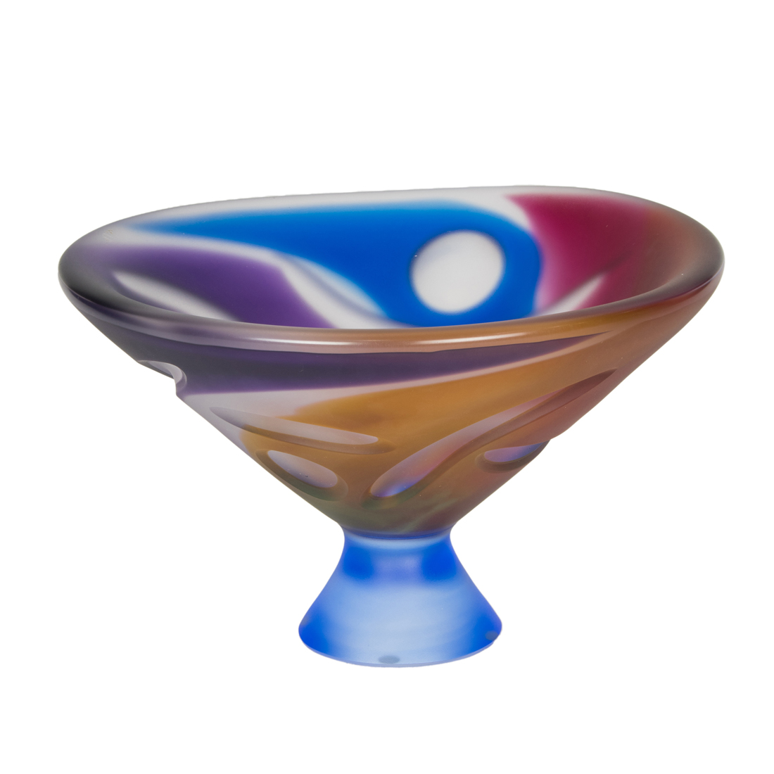A GORAN WARFF ETCHED GLASS BOWL: