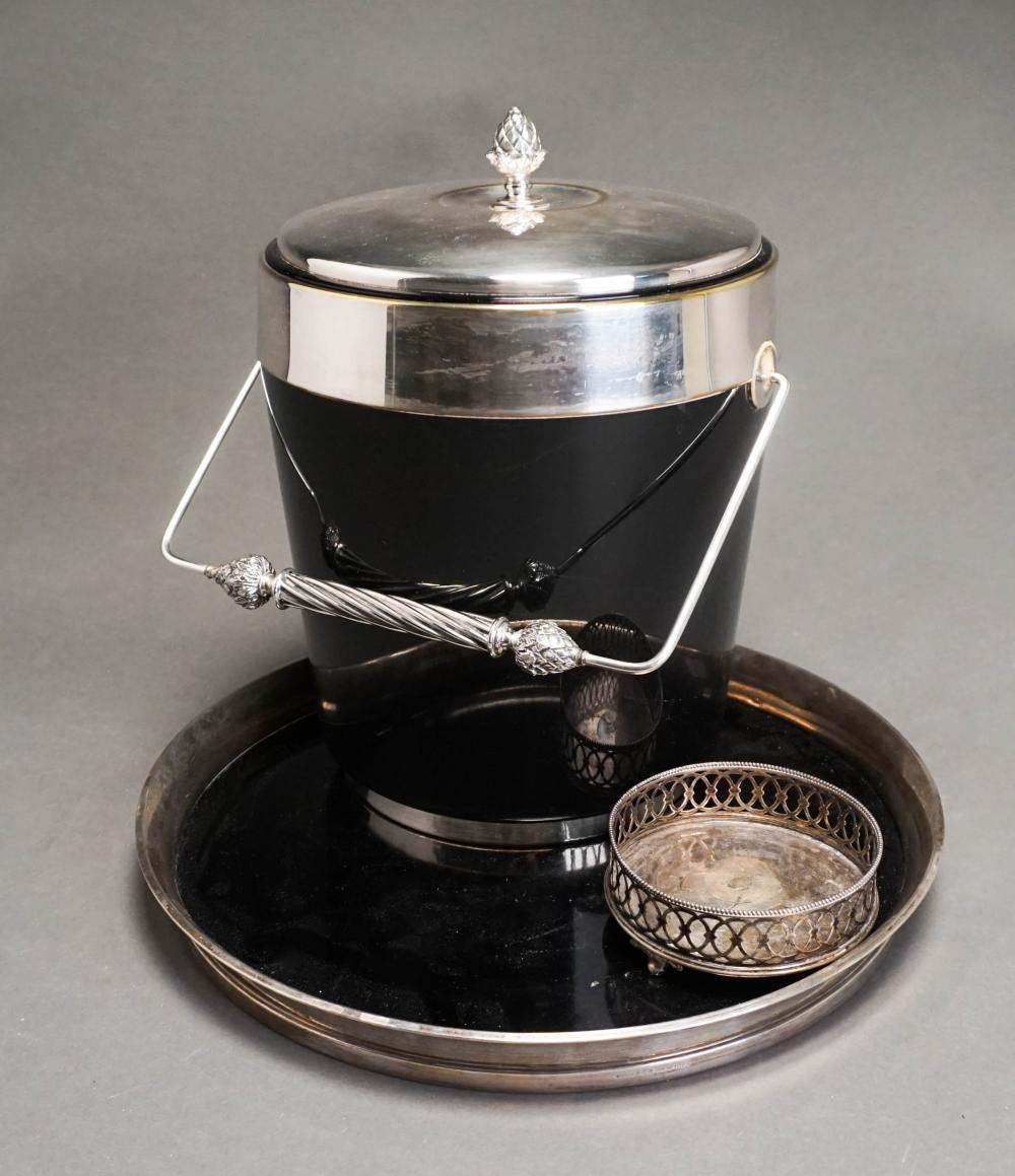 A GORHAM SILVERPLATE AND FAUX EBONY
