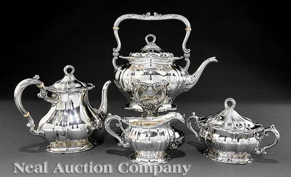 A Gorham Silverplate Tea Set in the