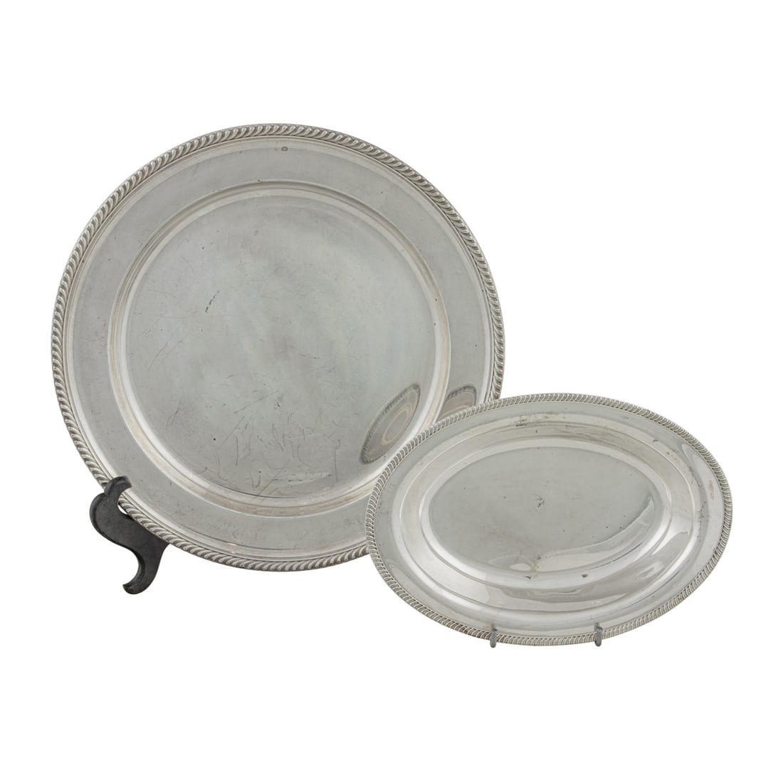 A GORHAM STERLING DISHFORM TRAY AND