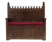 A GOTHIC REVIVAL HALL BENCH A