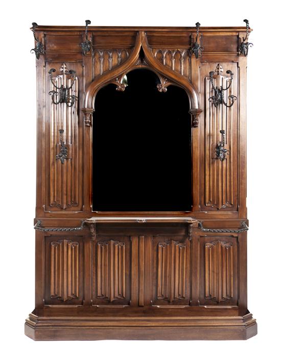 A Gothic Revival Oak Iron and