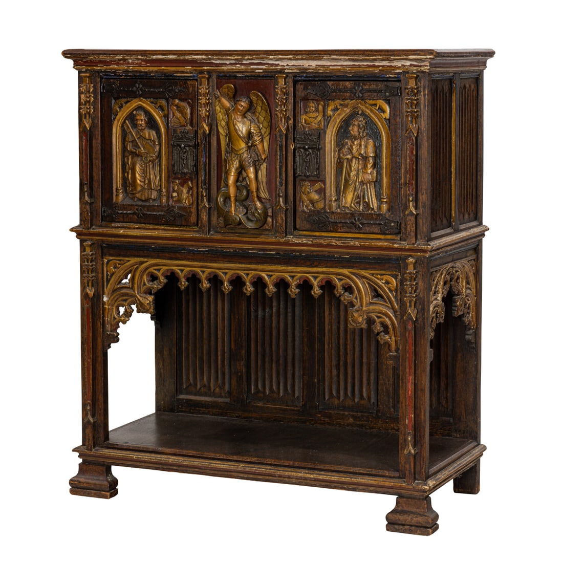 A GOTHIC REVIVAL POLYCHROME AND