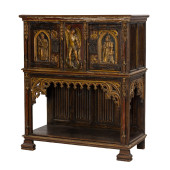 A GOTHIC REVIVAL POLYCHROME AN