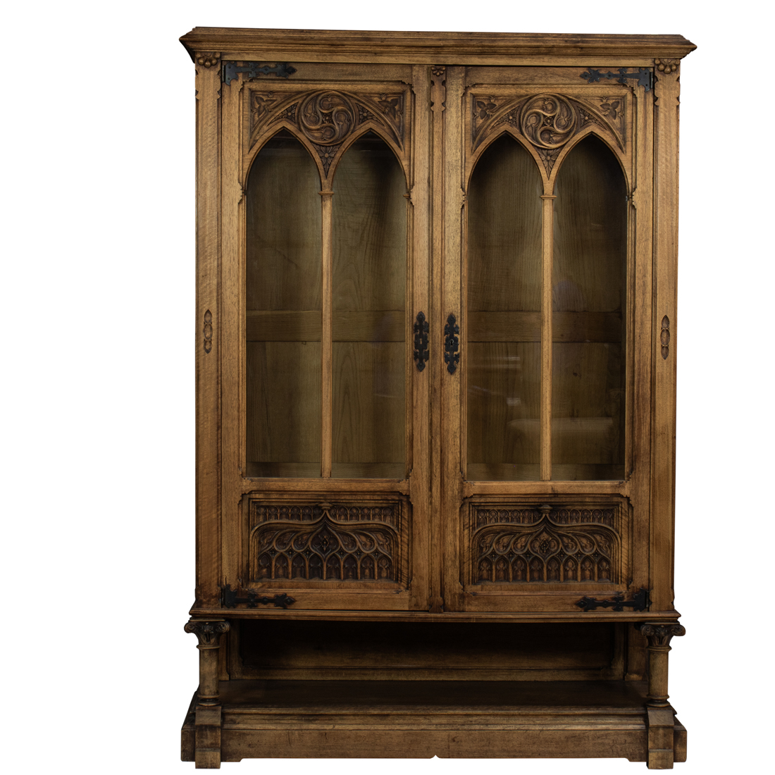 A GOTHIC REVIVAL WALNUT CABINET,