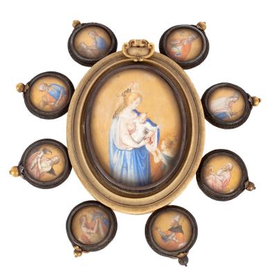 A gouache miniature of the Virgin