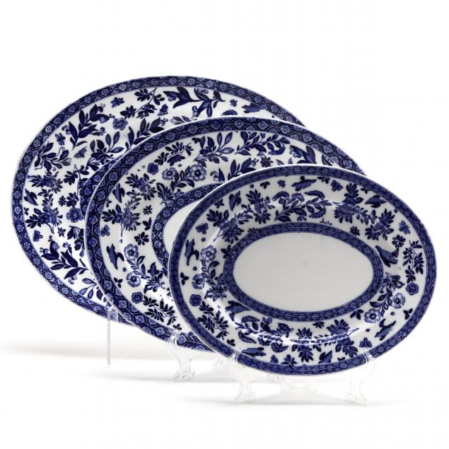 A GRADUATED SET OF BLUE AND WHITE