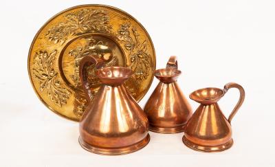 A graduated set of three copper