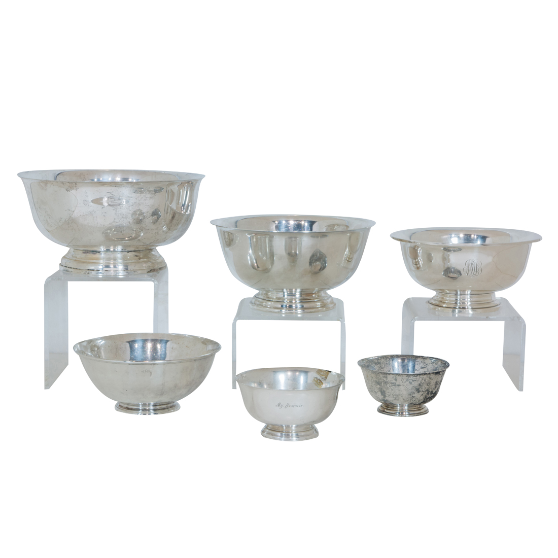A GRADUATED SUITE OF SIX STERLING