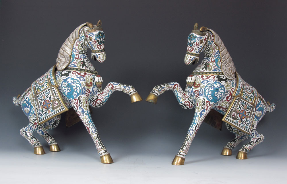 A GRAND PAIR OF CHINESE CLOISONNE