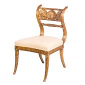 A GRECIAN STYLE GILT SALON CHA