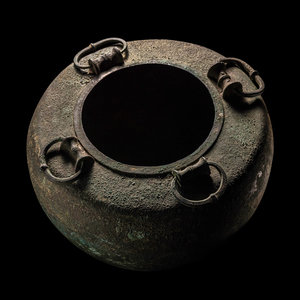A Greek Bronze Cauldron with Lid