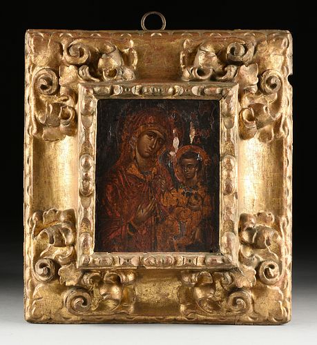A GREEK ICON, "THEOTOKOS HODEGETRIA
